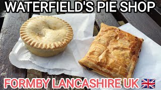 WATERFIELDS PIE SHOP FORMBY UK BRITISH FOOD [upl. by Yeslehc491]