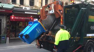 Its Garbage Day in the CBD Brisbane City Australia Garbage Trucks [upl. by Taft]