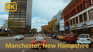 Driving in Downtown Manchester New Hampshire  4K60fps [upl. by Amesari]