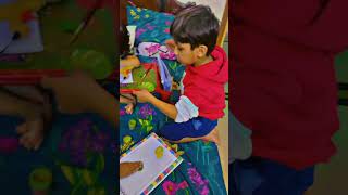 subscribe fun leafprinting kids art class cutebaby painting homeschooling fun activitie [upl. by Meneau]