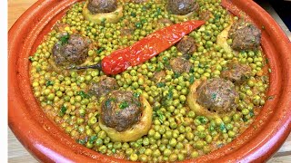 DÉLICIEUX TAJINE DE PETITS POIS ET ARTICHAUTS FARCIS À LA VIANDE HACHÉE RECETTE HYPER SIMPLIFIÉE [upl. by Einaoj]