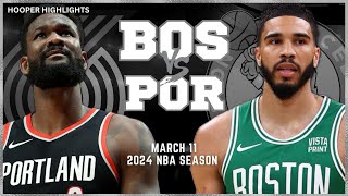 Boston Celtics vs Portland Trail Blazers Full Game Highlights  Mar 11  2024 NBA Season [upl. by Jewell]