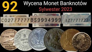 92 Wyceny Monet i Banknotów Sylwester 2023 Destrukty skup monet [upl. by Hamel]