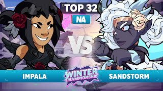 Impala vs Sandstorm  Top 32  NA  Brawlhalla Winter Championship 2023 [upl. by Johanna301]