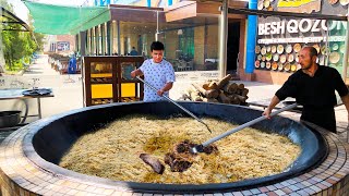 UZBEKISTAN I COOK PILAF IN THE PILAF CENTER IN TASHKENT [upl. by Reeba755]