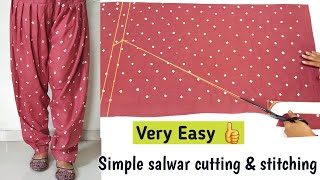 Very Easy Salwar Cutting and Stitching Step by StepSimple Salwar Cutting amp Stitching for beginners [upl. by Notrem18]