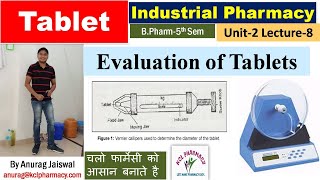 Evaluation of Tablet  Disintegration amp Dissolution Test  L8 Unit2  Industrial Pharmacy 5th Sem [upl. by Pears]