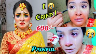 I Went to The WORST Reviewed HALDI Makeup Artist 😱 I CRIED 😭 GONE Painful 🤮 Rs 600 [upl. by Arella]