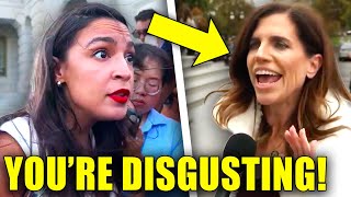 AOC SNAPS CRUSHES MAGA Republican RIGHT IN FRONT OF REPORTERS [upl. by Abraham249]