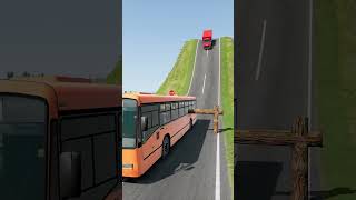 City Buses amp Cars vs Logs Trap  BeamNGdrive shorts beamngdrive bus [upl. by Algernon]