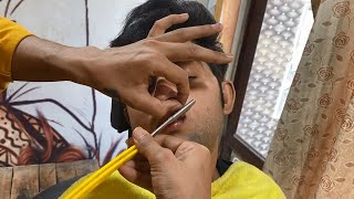 ASMR Fast Beard Shaving But Barber is 100 Year Old ASMR  Barber Young Boy Shaving In Open Place [upl. by Anadroj]