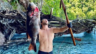 Solo Survival Spearfishing  Catch n Cook Amazing Fish [upl. by Kotz416]