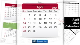 April 2024 Calendar  123FreeVectors [upl. by Karen159]