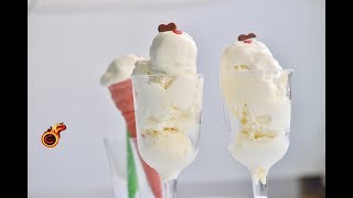 Vanilla Ice Cream with 2 Ingredients  No EggNo Ice Cream Machine Recipe Ep353 [upl. by Aleen]