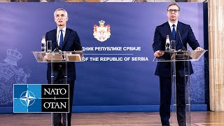 NATO Secretary General with the President of Serbia 🇷🇸 Aleksandar Vučić 21 NOV 2023 [upl. by Linc]