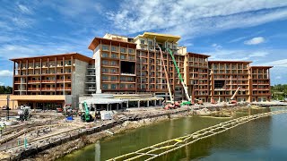 Disneys Polynesian Village Resort DVC Tower construction update in 4K at Walt Disney World [upl. by Tjon684]