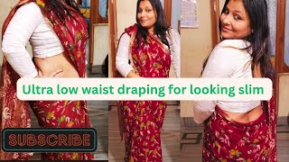 Slim Look Secret Ultra Low Waist Saree Draping [upl. by Aalst497]