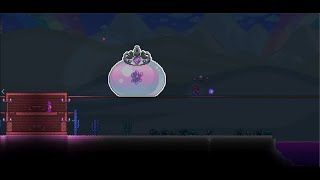 Terraria  Queen Slime Boss Fight 14 update [upl. by Solrac]