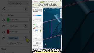 SOLIDWORKS 2025 New Feature Enhanchment Tab and Slot solidworkstutorial whatsnewsolidworks [upl. by Aiciruam536]