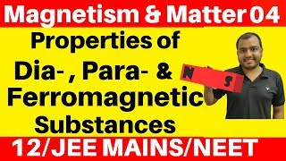 Magnetism and Matter 04  Properties of Dia  Para amp Ferromagnetic Substances  Curies Law JEENEET [upl. by Gnehc]