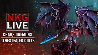 Chaos Daemons vs Genestealer Cults  Warhammer 40K Battle Report  NKG Live [upl. by Ahsillek519]