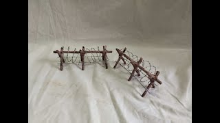 Barbed wire barrier diorama 135 scale modelling Step by step tutorial [upl. by Ailima]