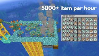 Minecraft Easy Guardian Farm 5000 item per hour [upl. by Oeram]