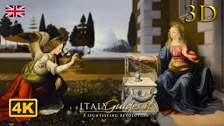 Annunciation 3D  By Leonardo Da Vinci  Uffizi Gallery in Florence [upl. by Aleda]