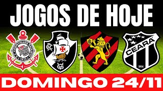 JOGOS DE HOJE  BRASILEIRÃO 2024 I DOMINGO 24112024  JOGO DE HOJE  FUTEBOL AO VIVO NA TV [upl. by Pascal943]