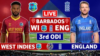 West Indies vs England 3rd ODI Live Scores  WI vs ENG 3rd ODI Live Scores amp Commentary [upl. by Aneehsor779]