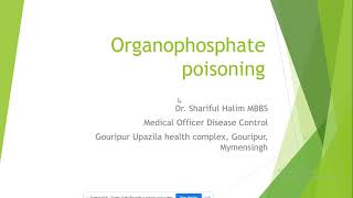 Organophosphorus poisoning Bangla [upl. by Eleanore]