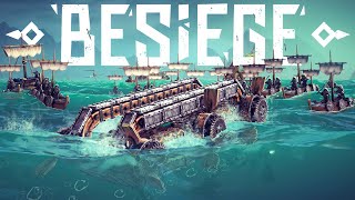 Building a Floating Tank to Defeat a Naval Army  Besiege Splintered Seas DLC [upl. by Gujral]