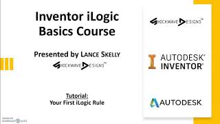 Inventor iLogic Basic Course  Part 01 Your First iLogic Rule [upl. by Sean]