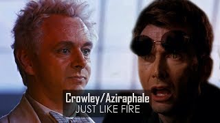 Good Omens CrowleyAziraphale  just like fire [upl. by Jephthah]