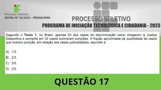 Q17  PROITEC  IFRN 2023 [upl. by Ludovika]