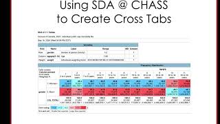 Using SDACHASS to Create Cross Tabs [upl. by Cyb]