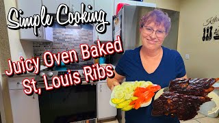 JUICY OVEN BAKED ST LOUIS RIBS 🐷Simple Cooking [upl. by Dranik91]