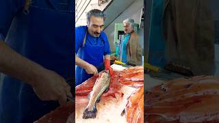 See how a professional seller fillets salmon fishcutting [upl. by Nyral]