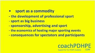 HSC PDHPE Option 2  Sports as a Commodity [upl. by Edwyna]