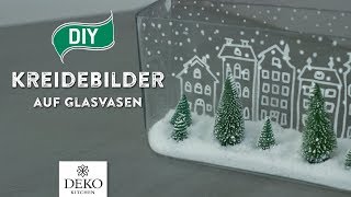 DIY Weihnachtsdeko mit trendigen Kreidebildern auf Glasvasen How to Deko Kitchen [upl. by Hulbard]