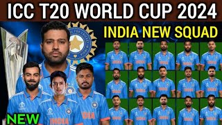 ICC T20 World Cup 2024 India Squad  Team India Final Squad  India Team for T20 World Cup 2024 [upl. by Ihtac]