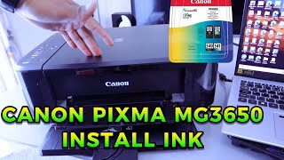 Canon Pixma MG3650 3620 3600 Changing Ink Cartridges [upl. by Aihsema]