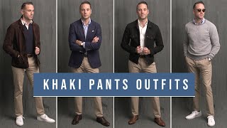 8 Ways To Wear Khaki Pants  Chinos With Boots Loafers amp Sneakers [upl. by Ulrike907]