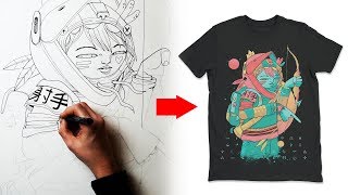 How I design a T Shirt  Clothing Art Tutorial [upl. by Anile]