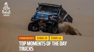 Trucks Top moments  Stage 14  Dakar2023 [upl. by Ahsinelg]