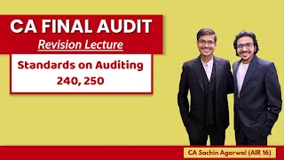 SA 240 SA 250 Revision  CA Final AUDIT  Complete ICAI Coverage  CA Sachin Agarwal AIR 16 [upl. by Novoj]