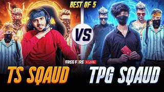 TPG SQUAD VS SAAHO YT SQUAD 🔥BEST OF 5  WHO WILL WIN  FREEFIRE LIVE TELUGU [upl. by Berk612]