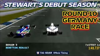 Stewarts Debut Season  Round 10 German Grand Prix Race  Formula 1 97 PS1 [upl. by Ube713]