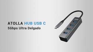 atolla Portátil 4 Puertos Hub USB 30 Tipo C  C106 [upl. by Nikkie394]