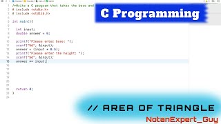 Find the Area of a Triangle  C Programming [upl. by Ativet678]